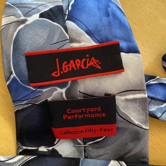 Jerry Garcia Blue Silk Tie EUC - Picture 3 of 4